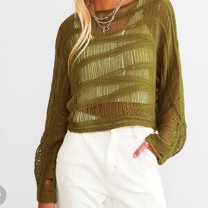 Gilded Intent Olive Knit Women's sweater